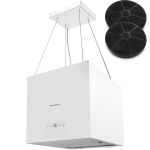 Okap kuchenny, wyspowy, 40 cm, Berdsen 40E + 2 filtry, biały