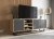 Szafka RTV, loft, NORD, 150x35x53 cm, dąb wotan, grafit, mat