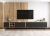 Komoda RTV, loft, NORD, 150x35x53 cm, dąb wotan, czarny, mat