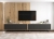 Komoda RTV, loft, NORD, 150x35x53 cm, dąb wotan, czarny, mat