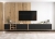 Wisząca szafka RTV, NORD, 150x35x39 cm, dąb wotan, czarny, mat