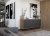 Komoda do salonu, loft, NORD, 168x35x72 cm, dąb wotan, grafit, mat