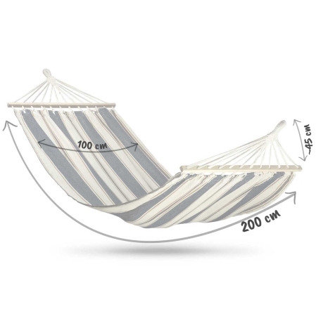 Hamak ogrodowy, Bahama Single, 1-osobowy, 200x100 cm, niebieski, biały