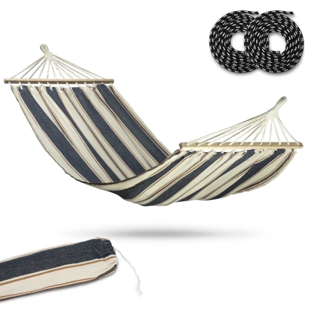 Hamak ogrodowy, Bahama Double, 2-osobowy, 220x160 cm, szary