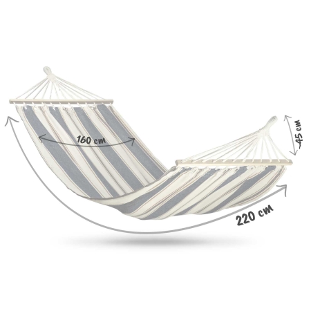 Hamak ogrodowy, Bahama Double, 2-osobowy, 220x160 cm, szary