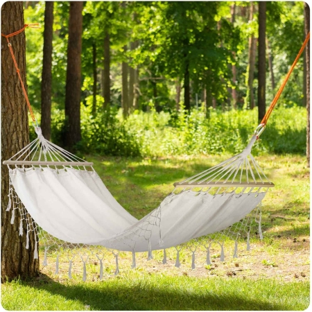 Hamak ogrodowy, Toledo, 1-osobowy, 200x100 cm, beżowy