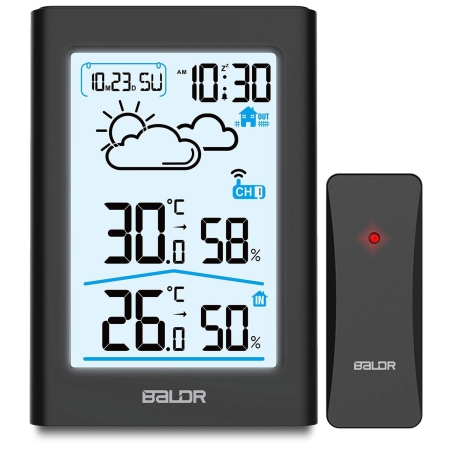 Stacja pogodowa z wyświetlaczem, Berdsen, BD-911, czarna