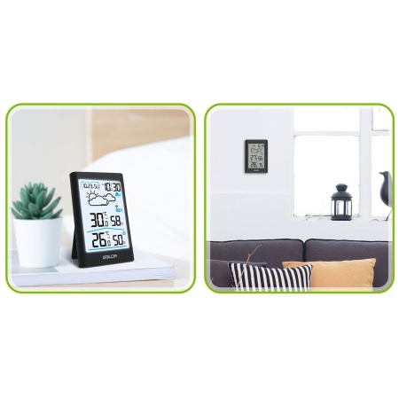 Stacja pogodowa z wyświetlaczem, Berdsen, BD-911, czarna