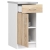 Szafka kuchenna, z blatem, SARA, 40x46x85 cm, biel, dąb sonoma, mat