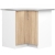 Szafka kuchenna, narożna, z blatem, SARA, 84x46x85 cm, biel, dąb sonoma, mat