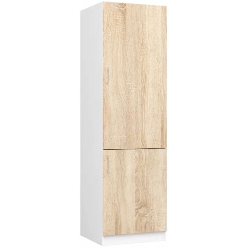 Przejdź do produktu Szafka pod zabudowę lodówki, SARA, 60x55x205 cm, biel, dąb sonoma, mat