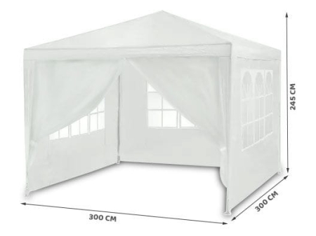 Pawilon ogrodowy, Plonos, 3x3 m, biały, 4936