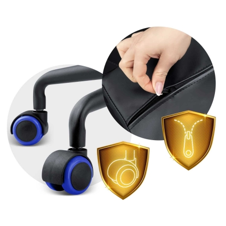 Fotel gamingowy, biurowy, obrotowy, Sofotel, Yasuo, niebieski