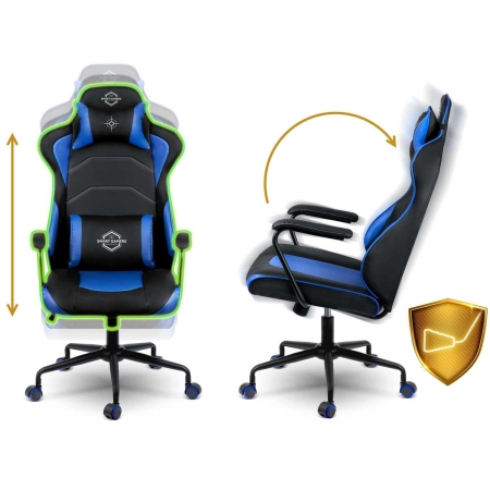 Fotel gamingowy, biurowy, obrotowy, Sofotel, Yasuo, niebieski