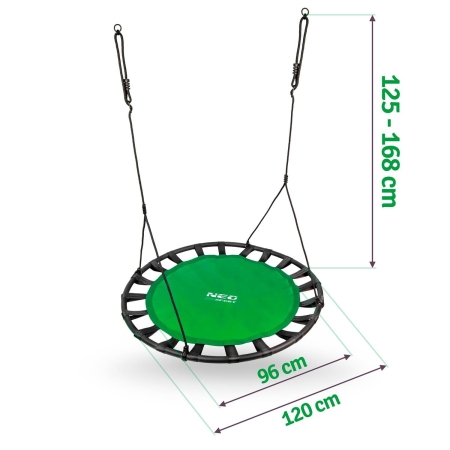 Huśtawka bocianie gniazdo, SWINGO XXL, 120 cm, zielona