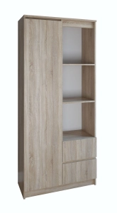 Regał biurowy, RS-80, Bily, 80x35x180 cm, dąb sonoma
