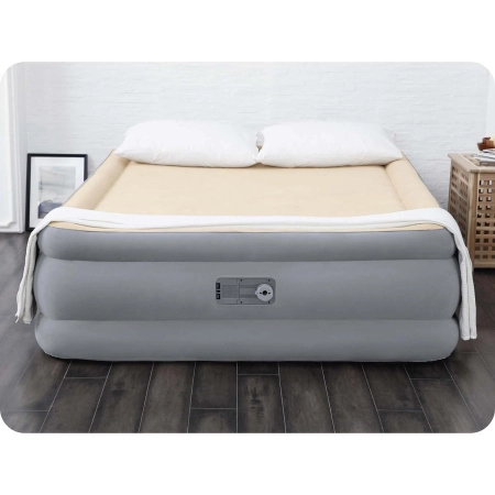 Materac welurowy z pompką, Bestway, 203x152x46 cm