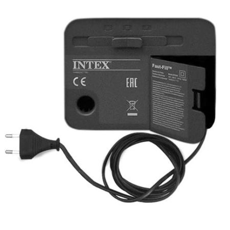 Materac dmuchany, z wbudowaną pompką elektryczną, Intex, 203x152x42 cm