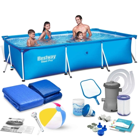 Basen ogrodowy stelażowy, 15w1, Bestway, 300x201x66 cm