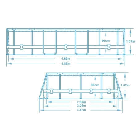 Basen ogrodowy stelażowy, 18w1, Bestway, 488x305x107 cm