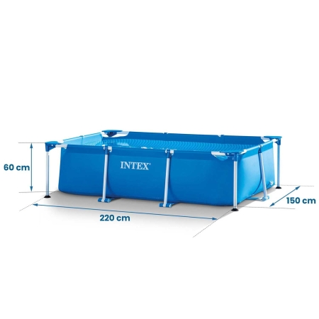 Basen ogrodowy stelażowy, zestaw 15w1, Intex, 220x150x60 cm