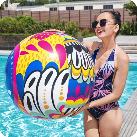 Duża dmuchana piłka plażowa, Bestway, 91 cm, multikolor