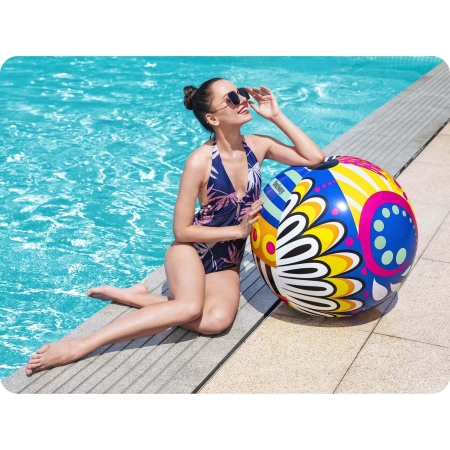 Duża dmuchana piłka plażowa, Bestway, 91 cm, multikolor