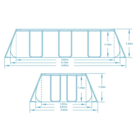 Basen ogrodowy stelażowy, 11w1, Bestway, 412x201x122 cm