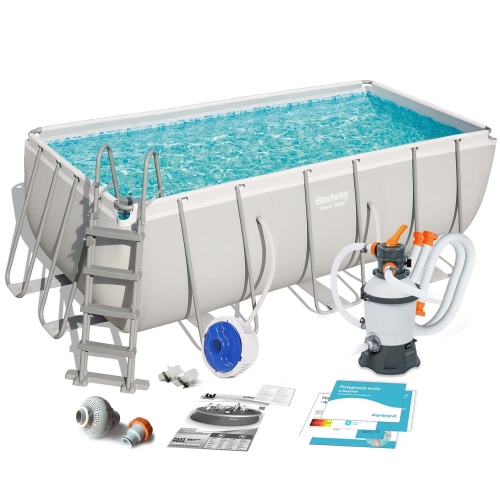 Przejdź do produktu Basen ogrodowy stelażowy, zestaw 10w1, Bestway, 412x201x122 cm