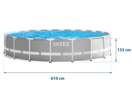 Basen ogrodowy stelażowy, zestaw 18w1, Intex, 610x132 cm