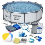 Basen ogrodowy stelażowy, zestaw 17w1, Bestway, 366x100 cm