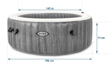 Dmuchane SPA Jacuzzi z hydromasażem, 4 os. + akcesoria, Intex, 196x71 cm