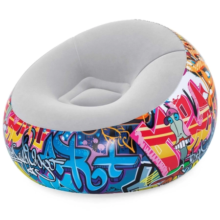Fotel dmuchany, pufa, Graffiti Bestway, 112x112x66 cm