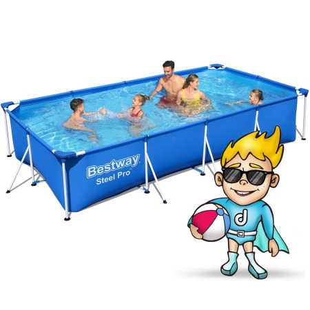 Basen ogrodowy stelażowy, 15w1, Bestway, 400x211x81 cm