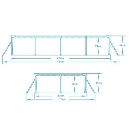 Basen ogrodowy stelażowy, 15w1, Bestway, 400x211x81 cm