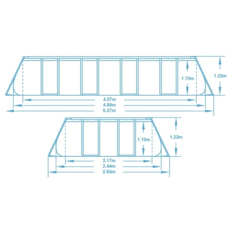 Basen ogrodowy stelażowy, zestaw 18w1, Bestway, 488x244x122 cm