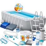 Basen ogrodowy stelażowy, zestaw 21w1, Intex, 488x244x107 cm