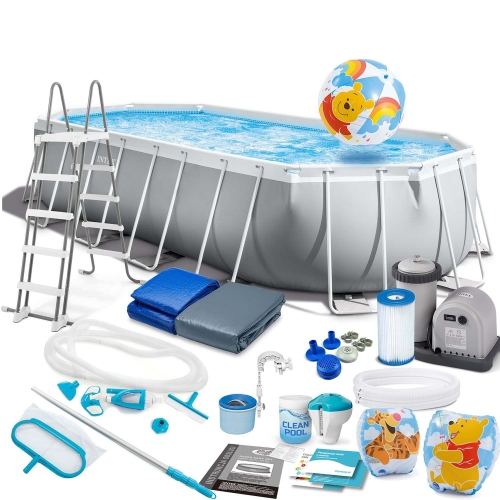 Przejdź do produktu Basen ogrodowy stelażowy, zestaw 21w1, Intex, 610x305x122 cm