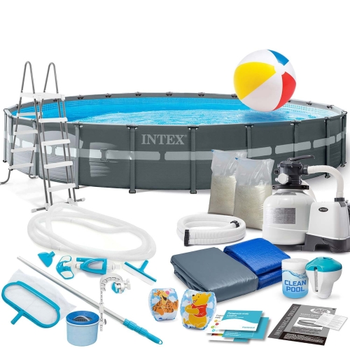 Przejdź do produktu Basen ogrodowy stelażowy, 21w1, Intex, 732x132 cm