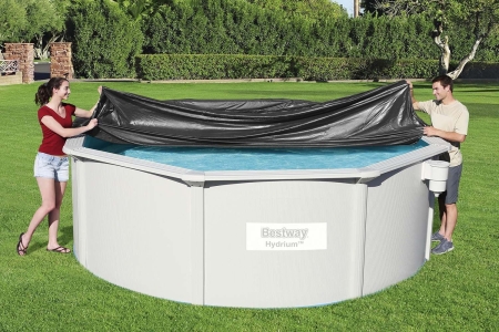 Okrągła pokrywa do basenu, Bestway, 396 cm, czarny