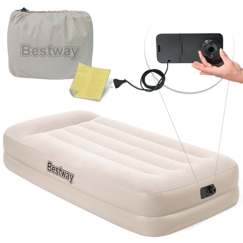 Przejdź do produktu Materac dmuchany, z pompką, jednoosobowy, Bestway, 191x97x42 cm