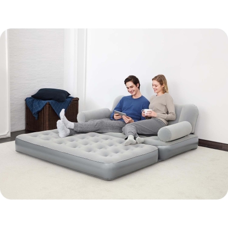 Sofa welurowa z wbudowaną pompką, Bestway, 188x152x64 cm