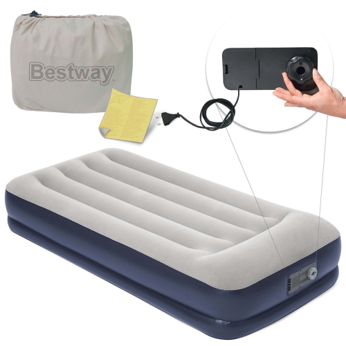 Przejdź do produktu Materac dmuchany, jednoosobowy, z pompką, Bestway, 191x97x36 cm