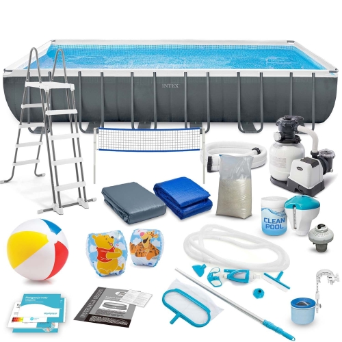 Przejdź do produktu Basen ogrodowy stelażowy, 21w1, Intex, 732x366x132 cm