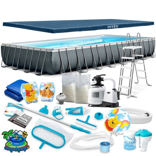 Przejdź do produktu Basen ogrodowy stelażowy, 21w1, Intex, 975x488x132 cm