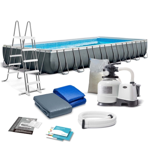 Przejdź do produktu Basen ogrodowy stelażowy, 9w1, Intex, 975x488x132 cm