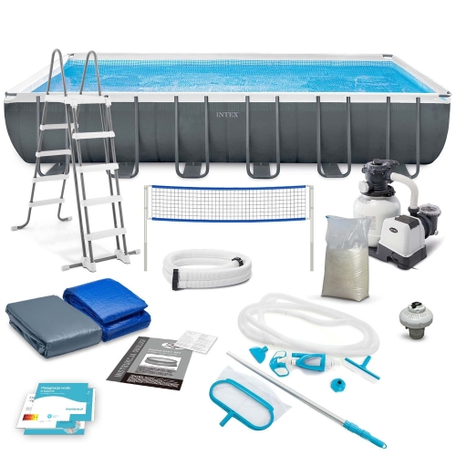 Przejdź do produktu Basen ogrodowy stelażowy, 16w1, Intex, 732x366x132 cm