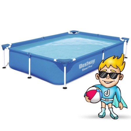 Basen prostokątny stelażowy, 16w1, Bestway, 221x150x43 cm