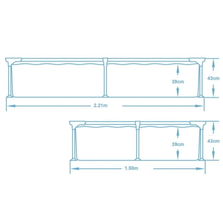 Basen prostokątny stelażowy, 16w1, Bestway, 221x150x43 cm