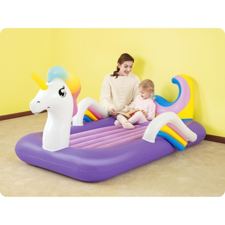 Materac welurowy jednorożec, Bestway, 196x104x84 cm